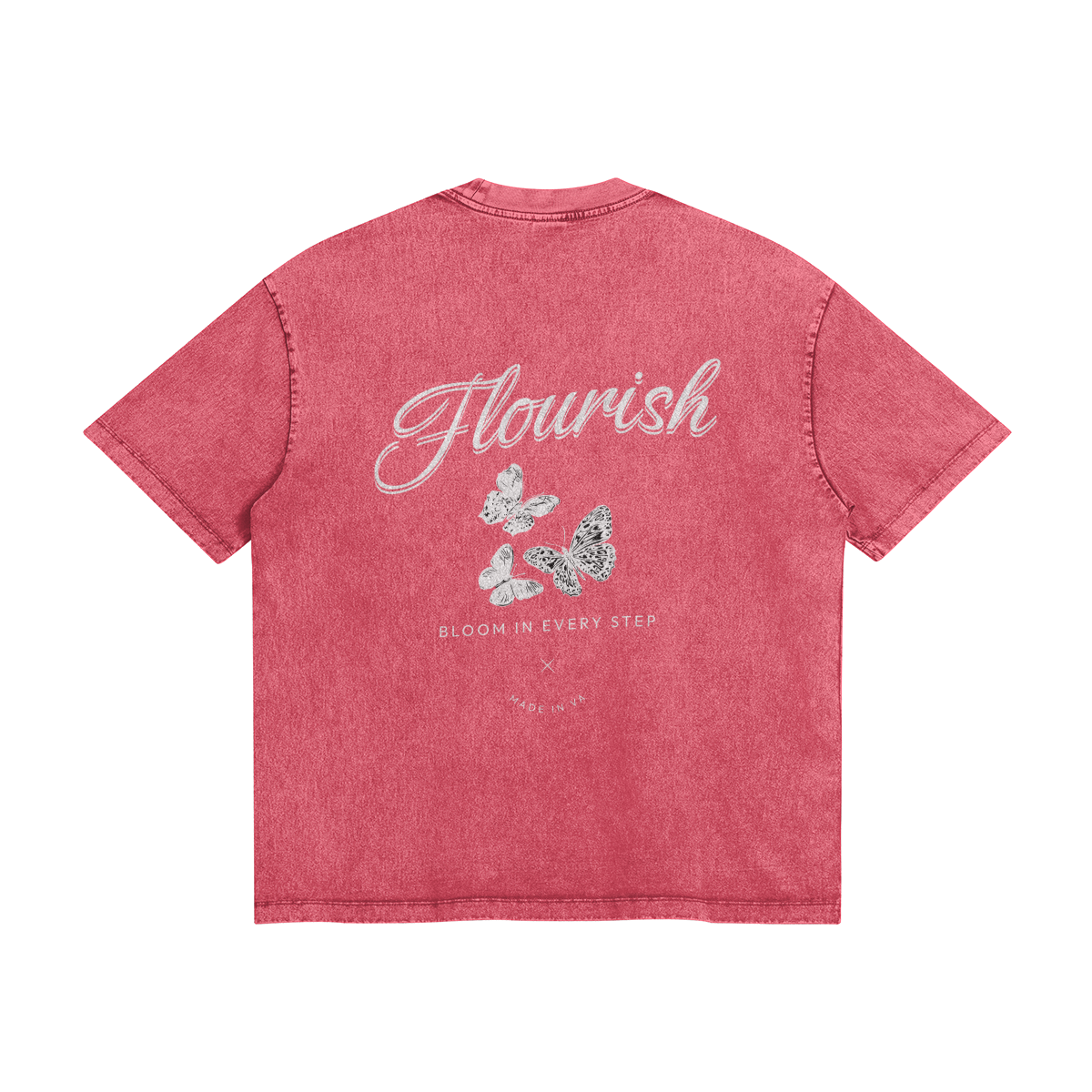 FLOURISH "BUTTERFLIES" - OVERSIZED TEE x WATERMELON PINK
