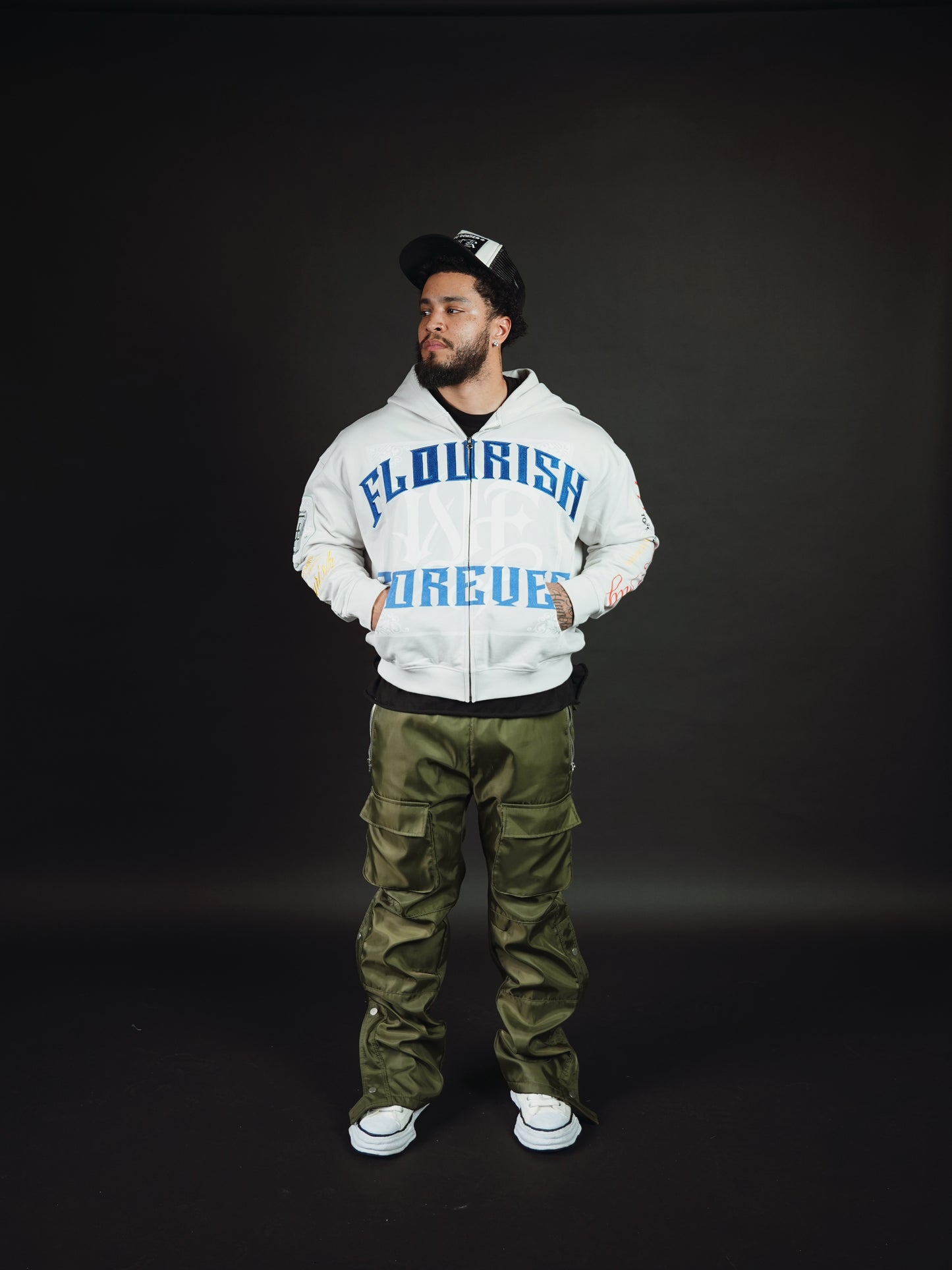 FLOURISH "FLOURISH FOREVER" ZIP HOODIE - STONE