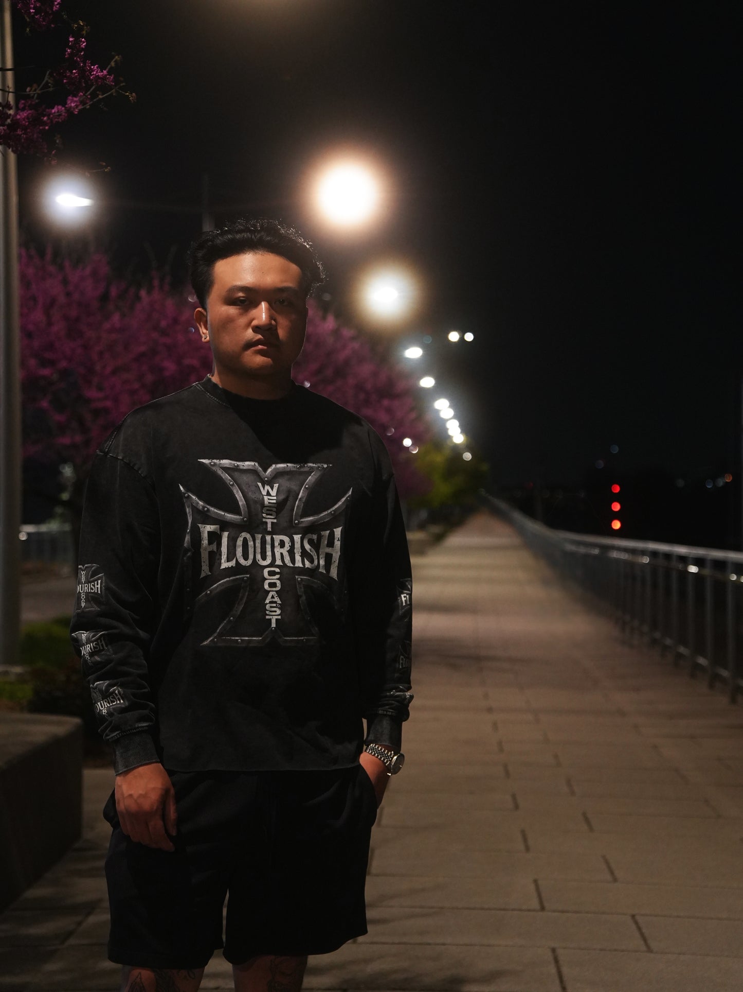 FLOURISH "WE$T COAST CHOPPERS" LONGSLEEVE - RAVEN BLACK
