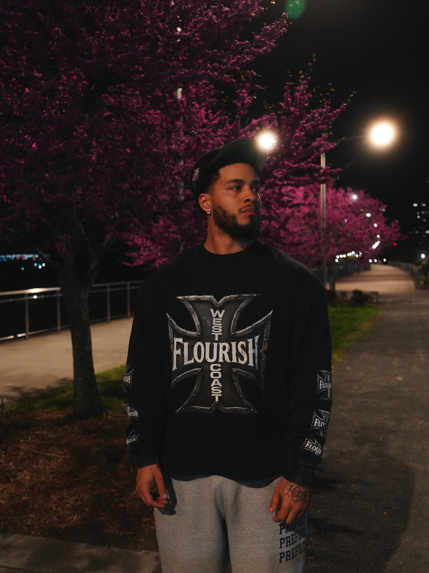 FLOURISH "WE$T COAST CHOPPERS" LONGSLEEVE - RAVEN BLACK