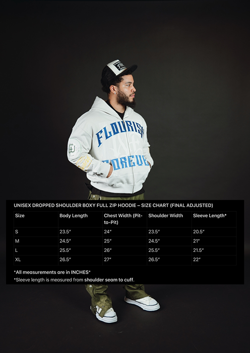 FLOURISH "FLOURISH FOREVER" ZIP HOODIE - STONE