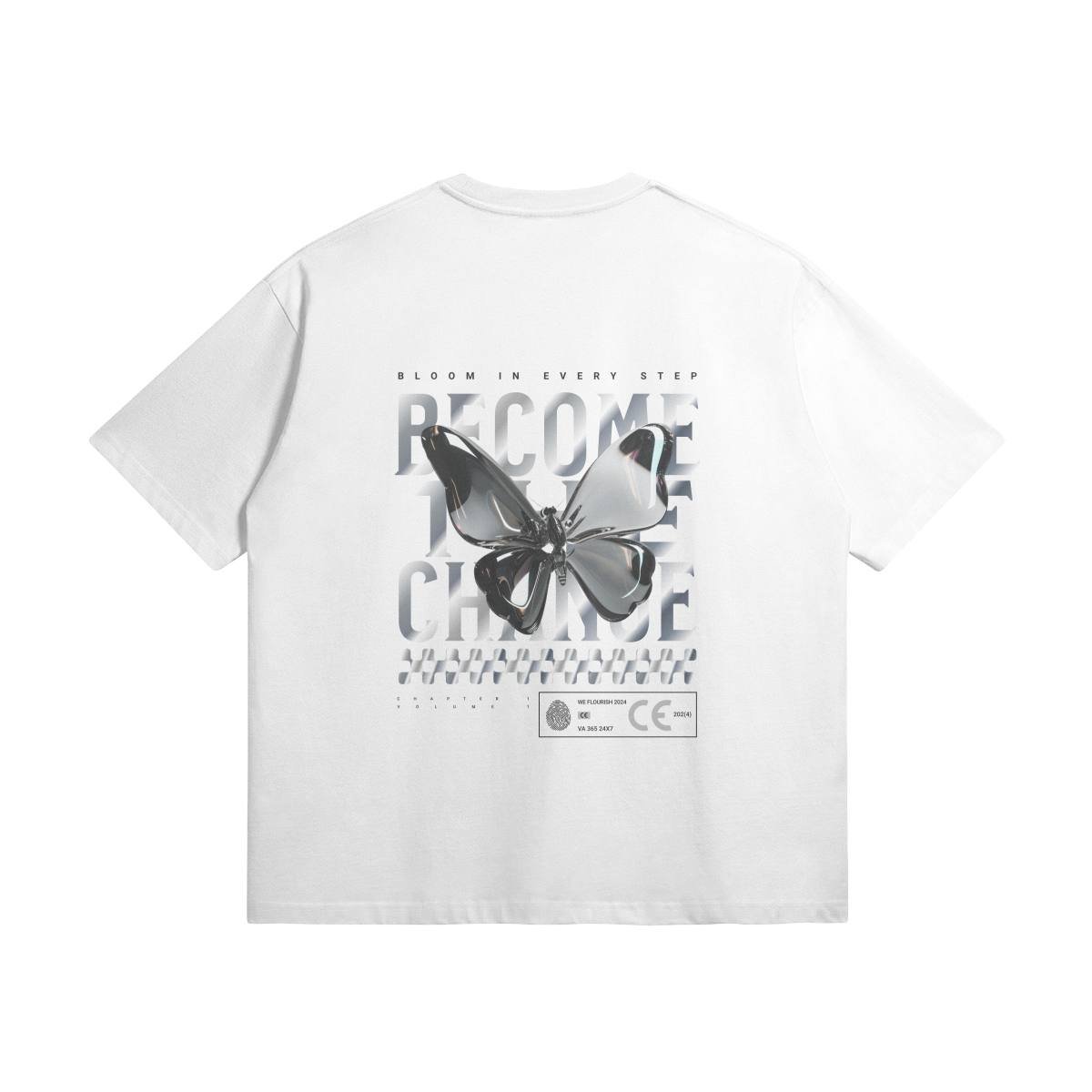 FLOURISH "CHROMEFLY" - OVERSIZED TEE x WHITE