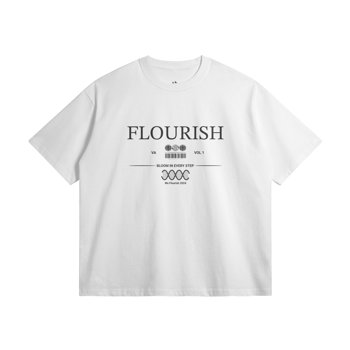 FLOURISH "CHROMEFLY" - OVERSIZED TEE x WHITE