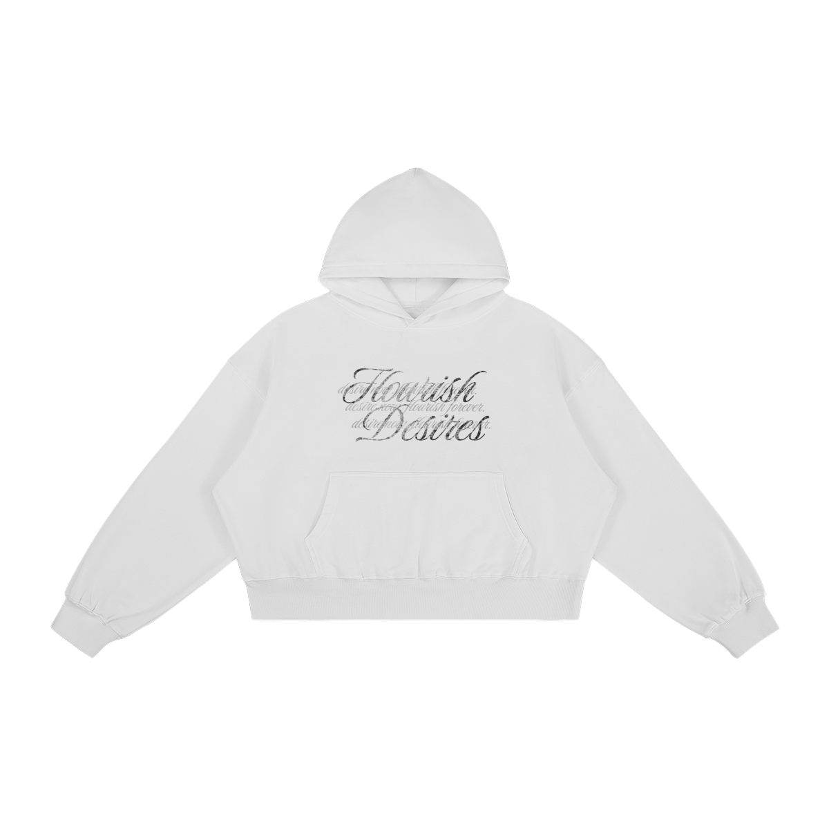 FLOURISH "FLOURISH DESIRES" BOXY HOODIE - PAPE WHITE