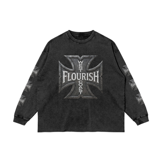 FLOURISH "WE$T COAST CHOPPERS" LONGSLEEVE - RAVEN BLACK