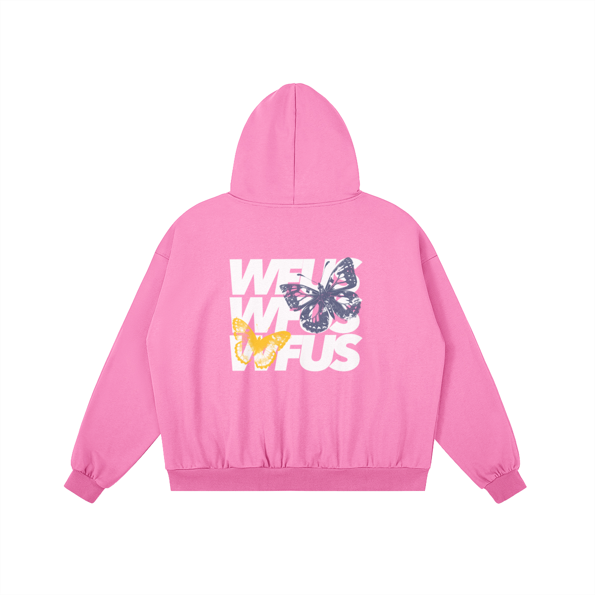 FLOURISH "BLOOMFLY" BOXY HOODIE - BUBBLEGUM PINK
