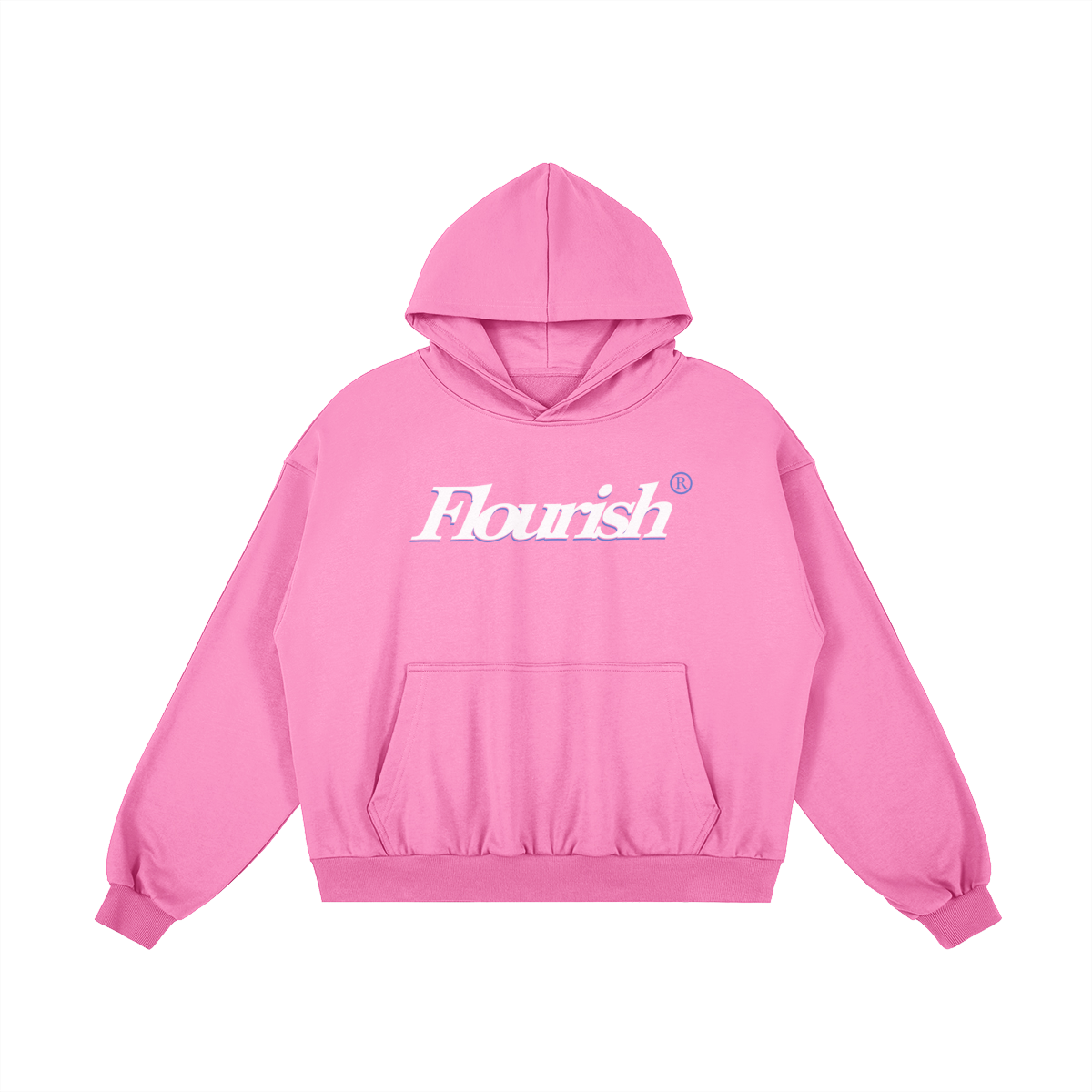 FLOURISH "BLOOMFLY" BOXY HOODIE - BUBBLEGUM PINK